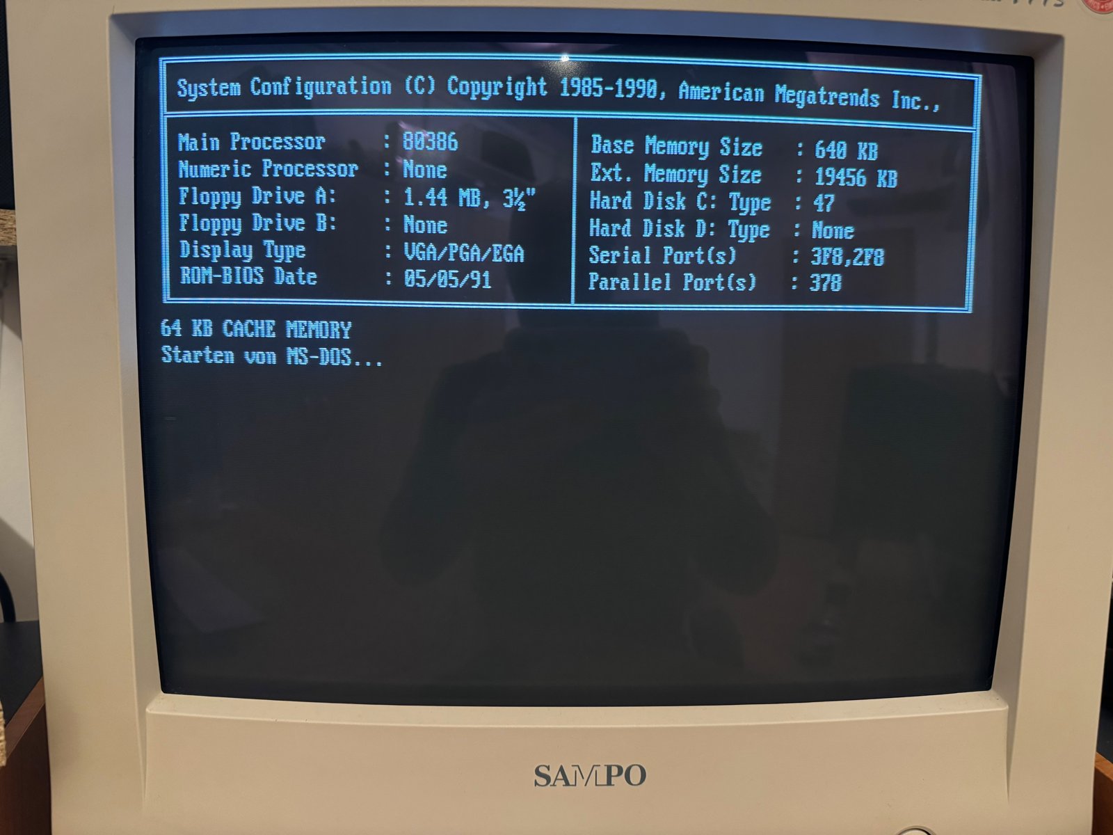 The AMI BIOS system configuration The AMI BIOS system configuration
