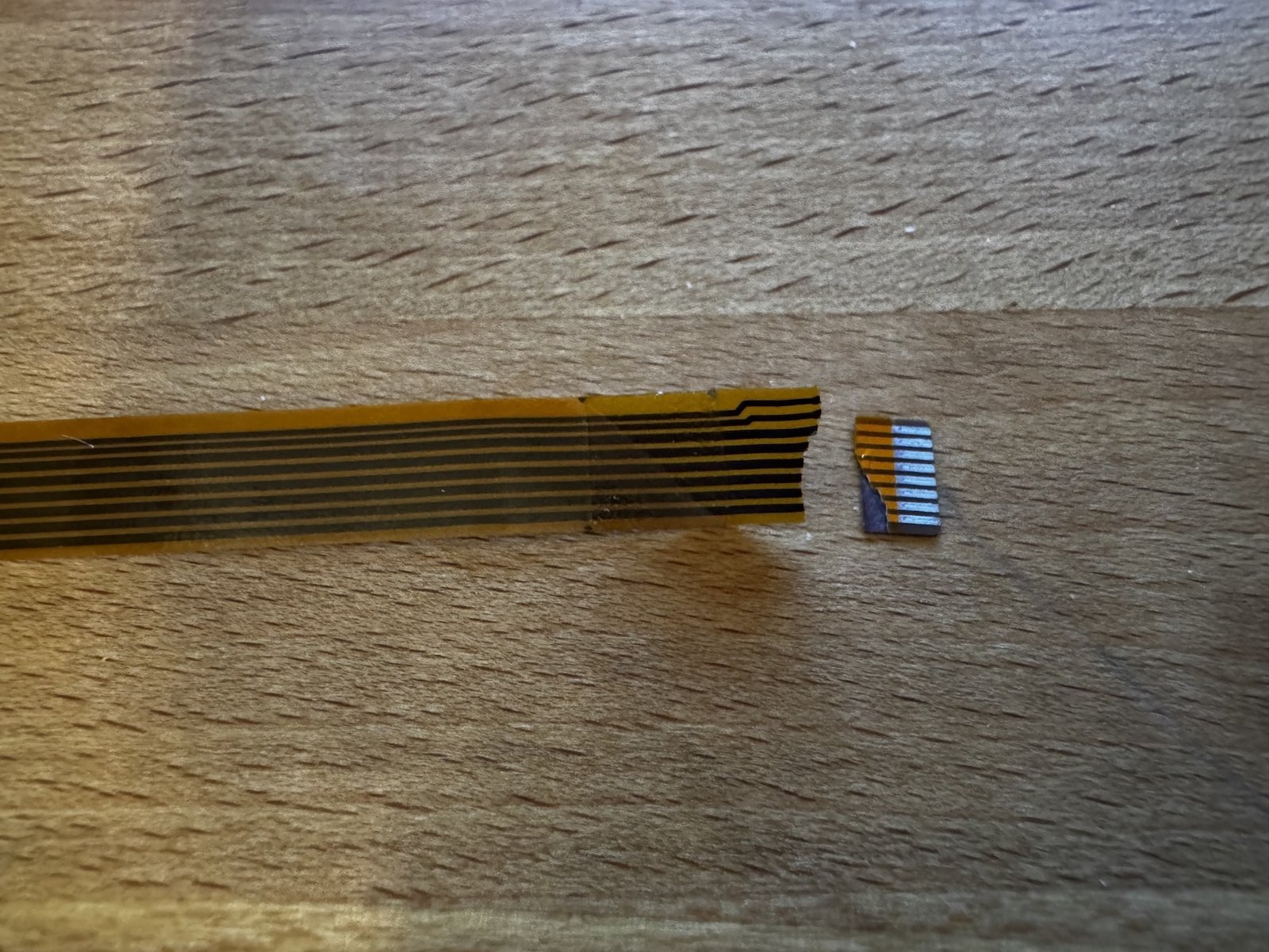 The broken flat flex cable