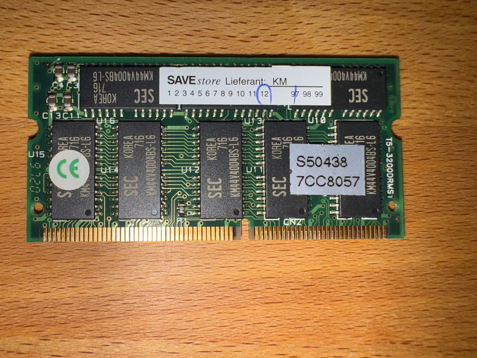 The original RAM module The original RAM module