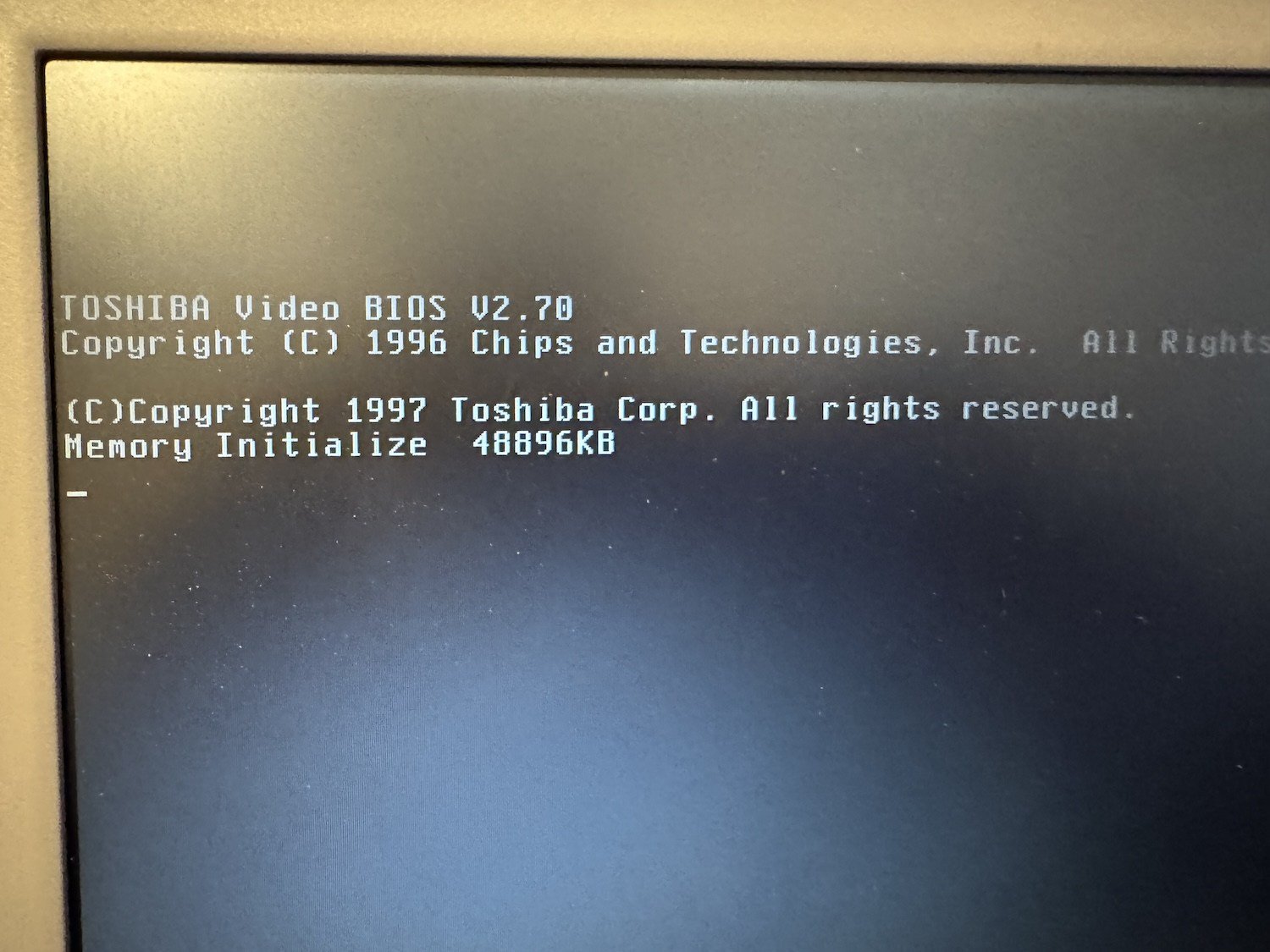 48MB during POST: 16MB on-board plus the 32MB module 48MB during POST: 16MB on-board plus the 32MB module