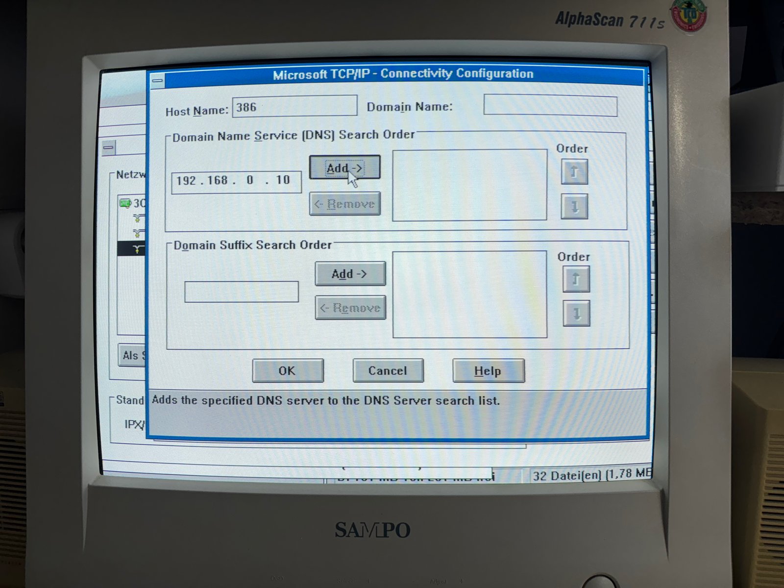 Host name and DNS server Host name and DNS server