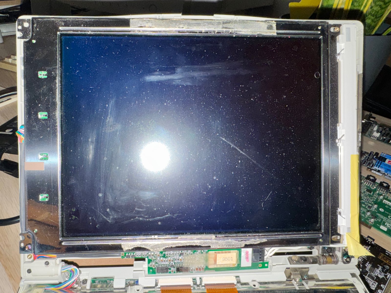 The Hitachi panel with scratches and spots The Hitachi panel with scratches and spots