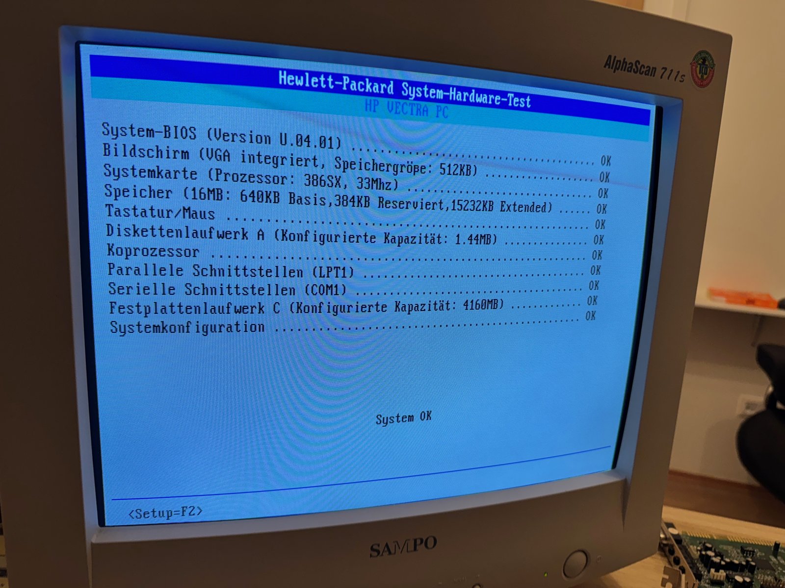 HP System Hardware Test: integrated VGA with 512KB HP System Hardware Test: integrated VGA with 512KB