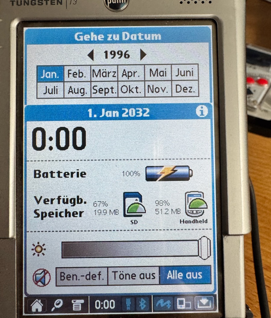 Go To Date in the Calendar, on 1 January 2032: the picker shows 1996, the internal year Go To Date in the Calendar, on 1 January 2032: the picker shows 1996, the internal year