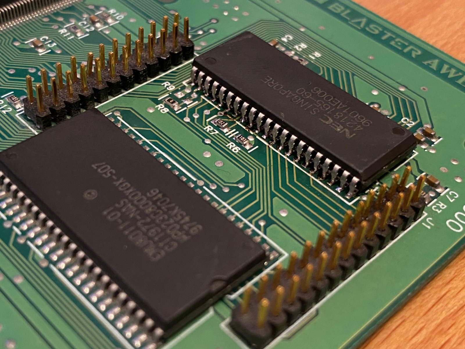The new RAM soldered in, side A The new RAM soldered in, side A